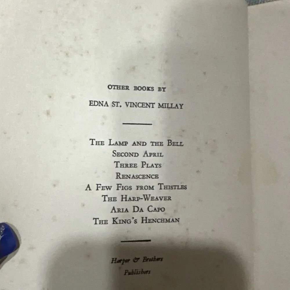 The Buck in the Snow &‎ Other Poems – Edna St. Vincent Millay 1928 First Edition